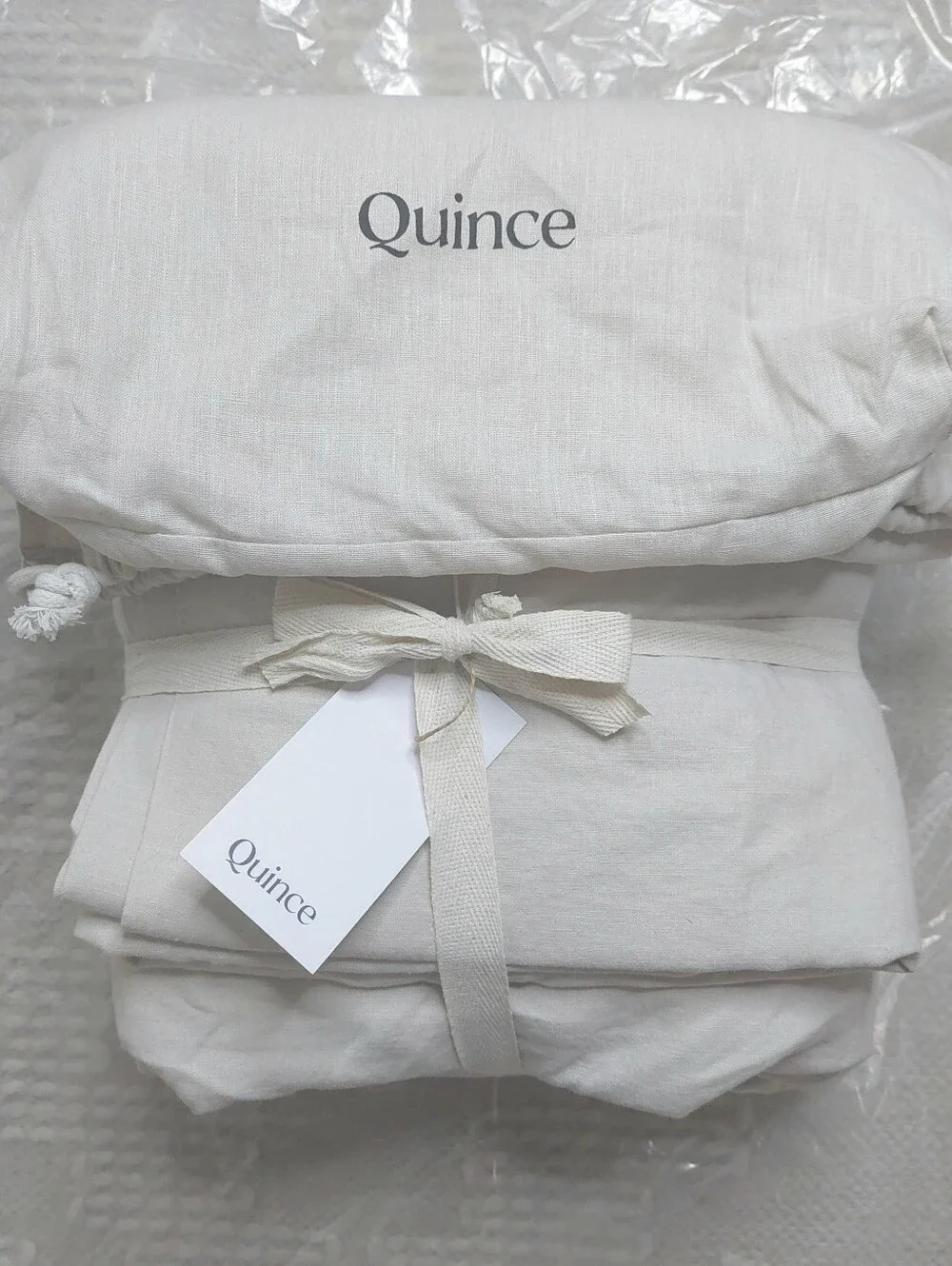 NWT! Quince 100% Linen Sand Sheets & 2 Pillowcases Set! Sz. Queen! (226)
